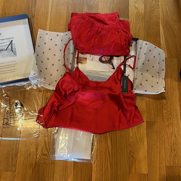 FISHERS FINERY Women's 100% Mulberry Silk Cami and Boxer Pajama Set - Picture 14 of 17